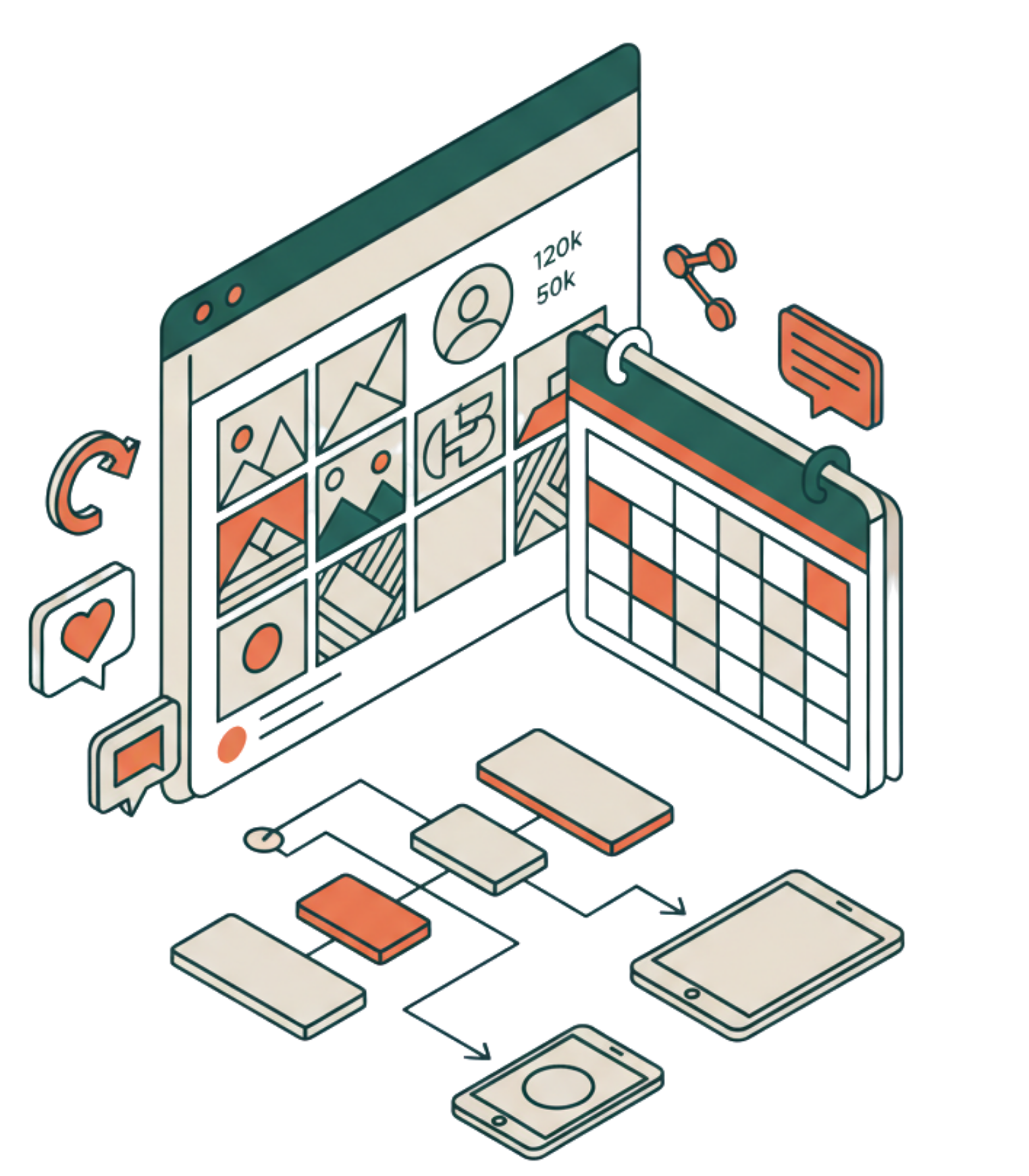 Illustration av sociala medier