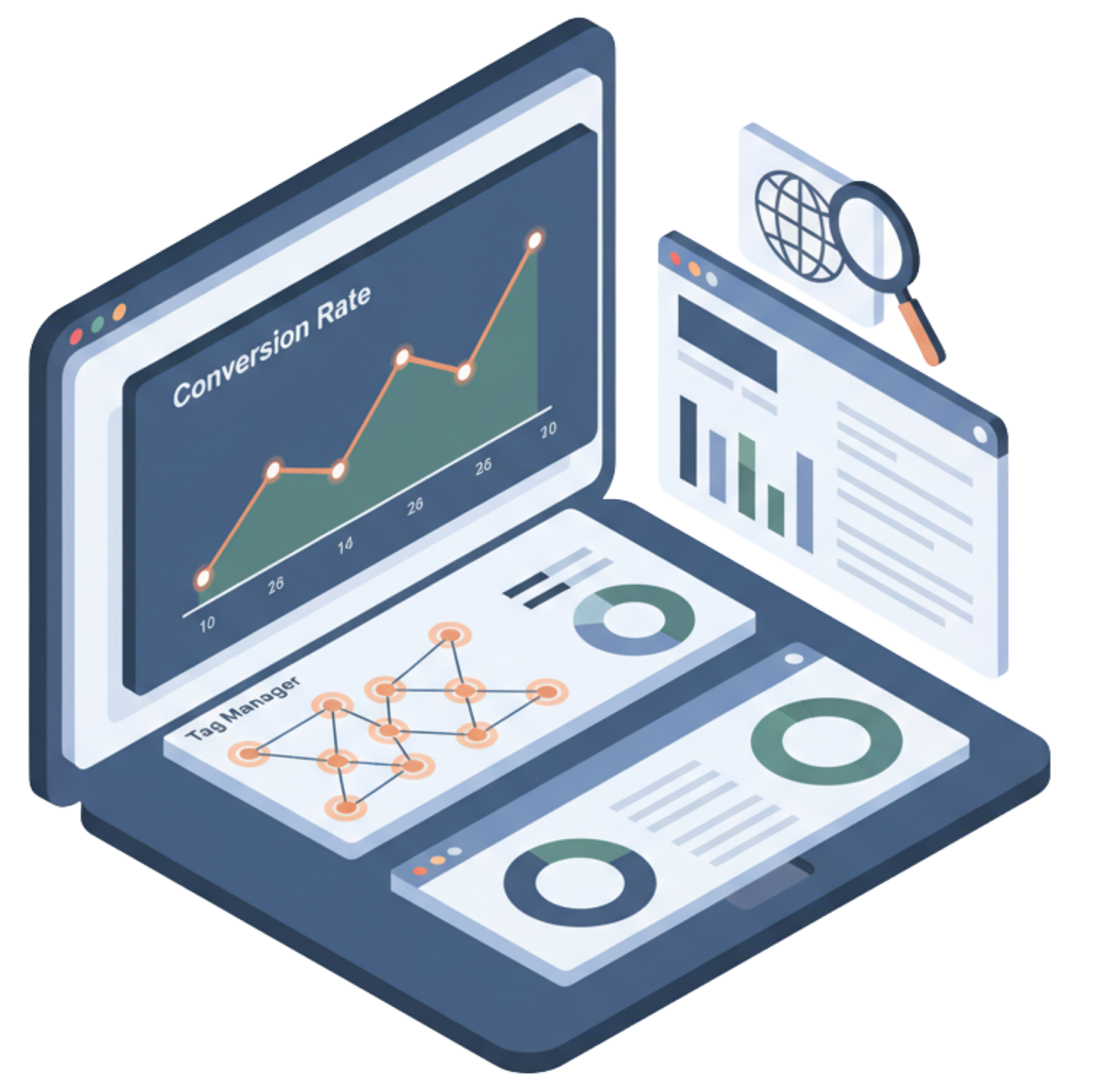 Illustration av analytics och spårning